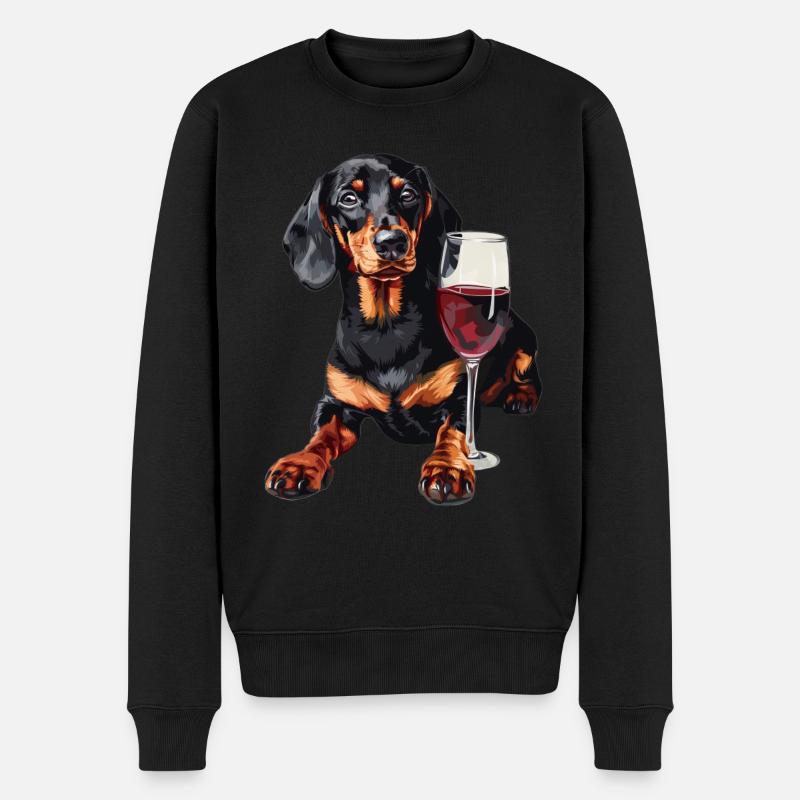 Dackel - Männer Premium Bio Pullover - Schwarz