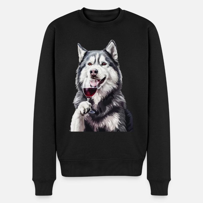 Sibirischer Husky - Männer Premium Bio Pullover - Schwarz