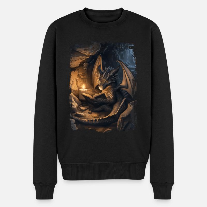 Drachen - Männer Premium Bio Pullover - Schwarz