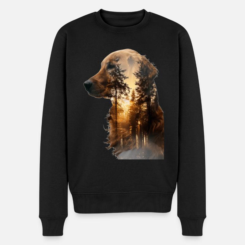 Golden retriever - Pull Premium bio Homme - noir
