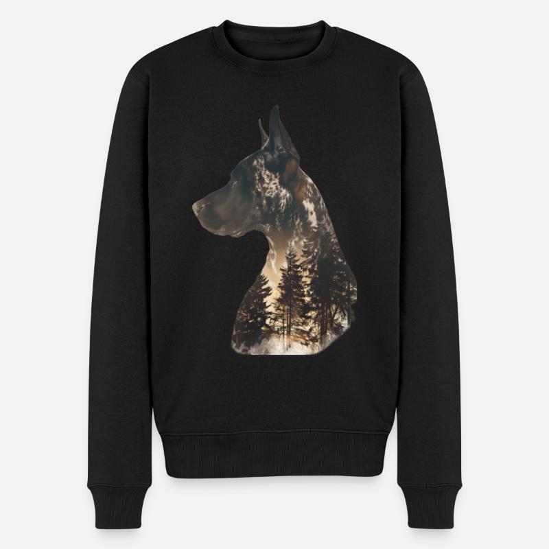 Deutsche Dogge - Männer Premium Bio Pullover - Schwarz