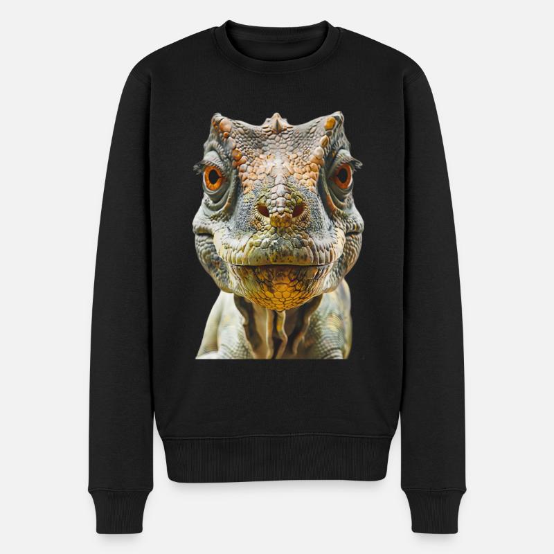 Dinosaurier - Männer Premium Bio Pullover - Schwarz