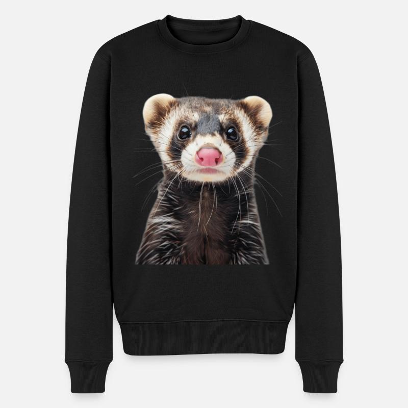 Frettchen - Männer Premium Bio Pullover - Schwarz