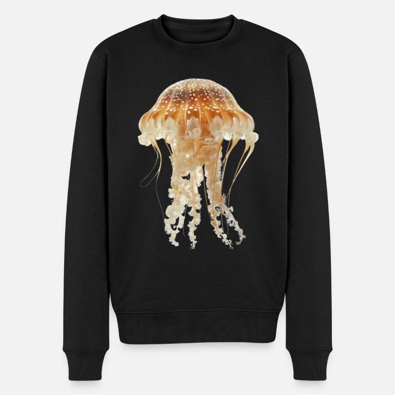 Qualle - Männer Premium Bio Pullover - Schwarz