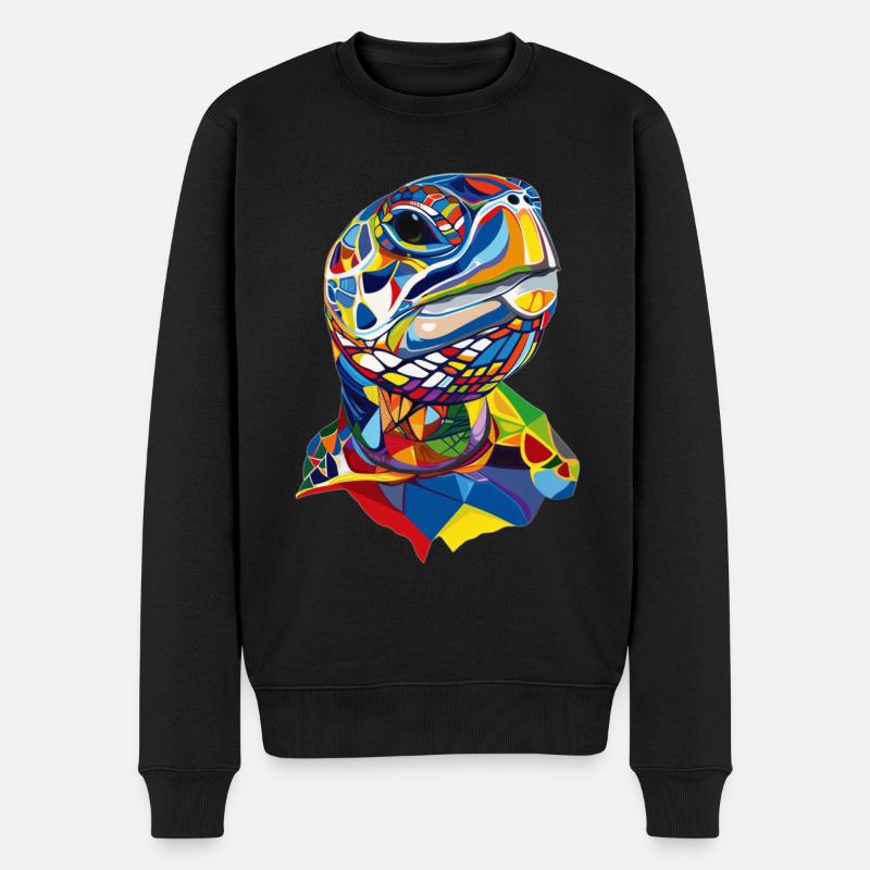 Schildkröte - Männer Premium Bio Pullover - Schwarz