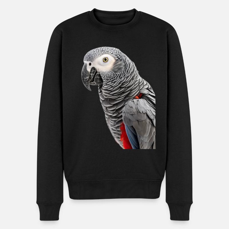 Afrikanisches Grau - Männer Premium Bio Pullover - Schwarz