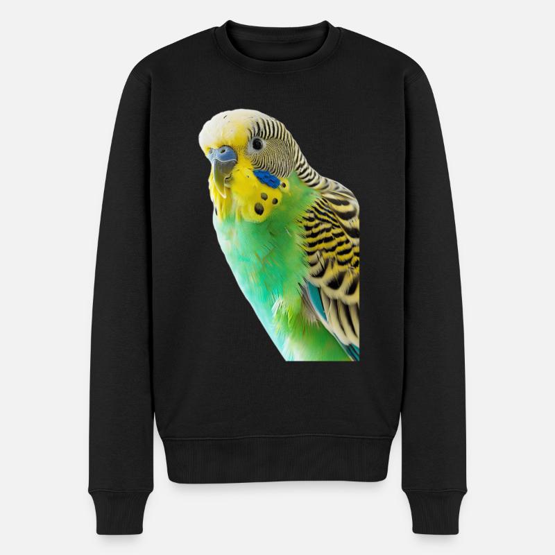 Wellensittich - Männer Premium Bio Pullover - Schwarz