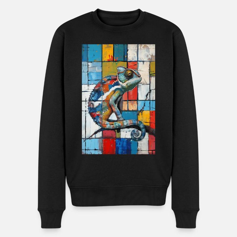 Chamäleon - Männer Premium Bio Pullover - Schwarz
