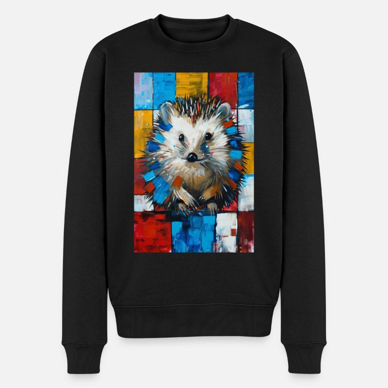 Igel - Männer Premium Bio Pullover - Schwarz