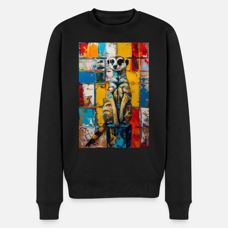 Erdmännchen - Männer Premium Bio Pullover - Schwarz