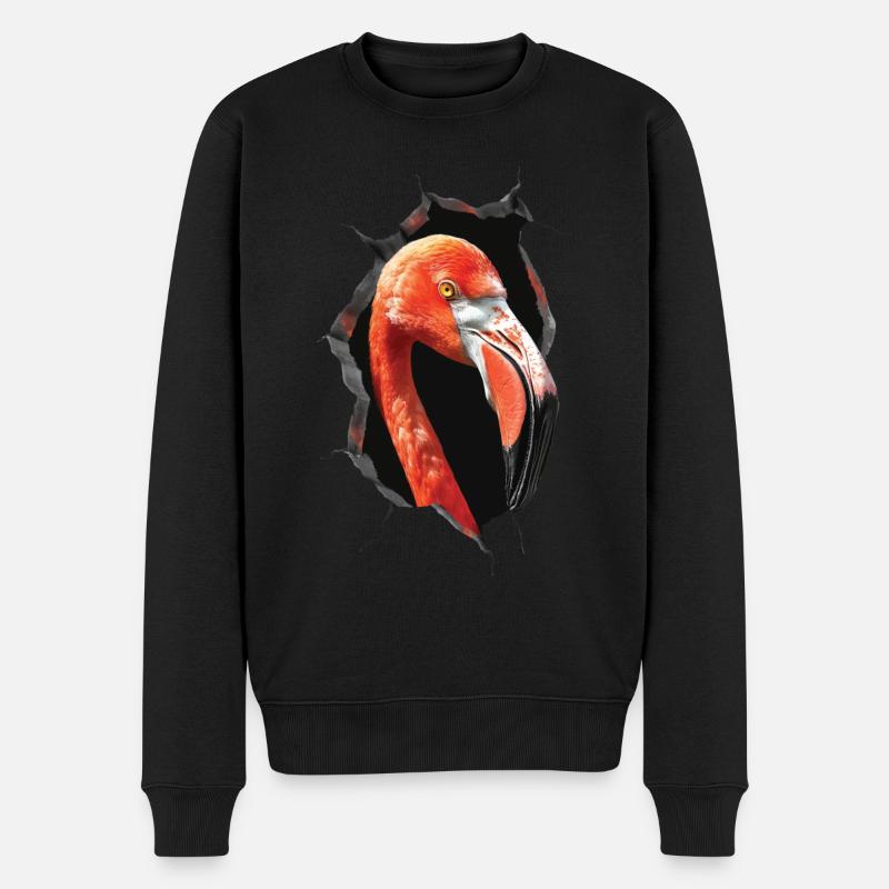 Flamingo - Männer Premium Bio Pullover - Schwarz