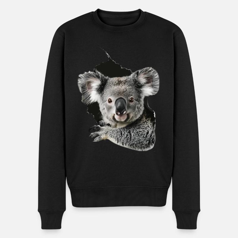 Koala - Männer Premium Bio Pullover - Schwarz