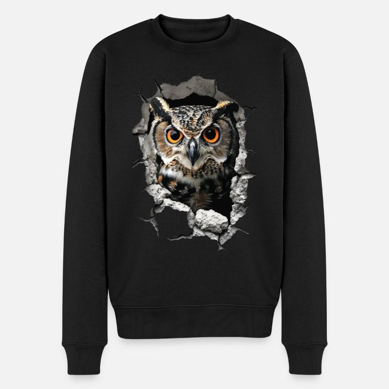 Hibou - Pull Premium bio Homme - noir
