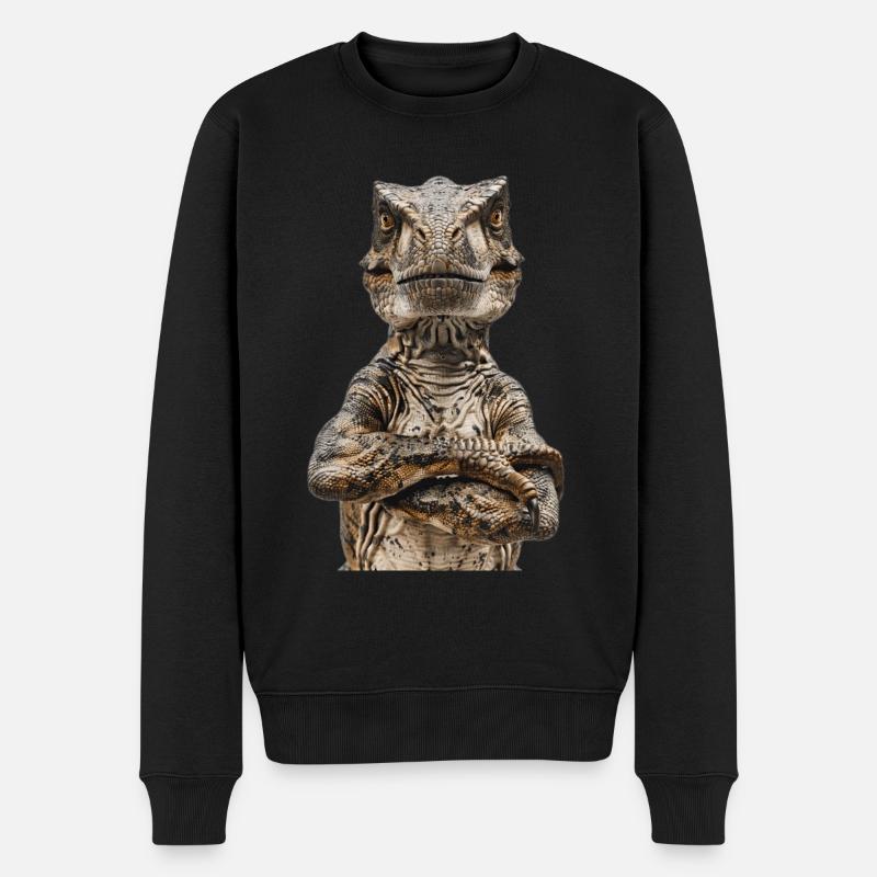 T-Rex - Männer Premium Bio Pullover - Schwarz
