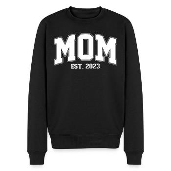 Mama 2023 MOM EST. 2023 Mutter Muttertag Geburt - Männer Premium Bio Pullover - Schwarz - Vorne - Nico (187cm)