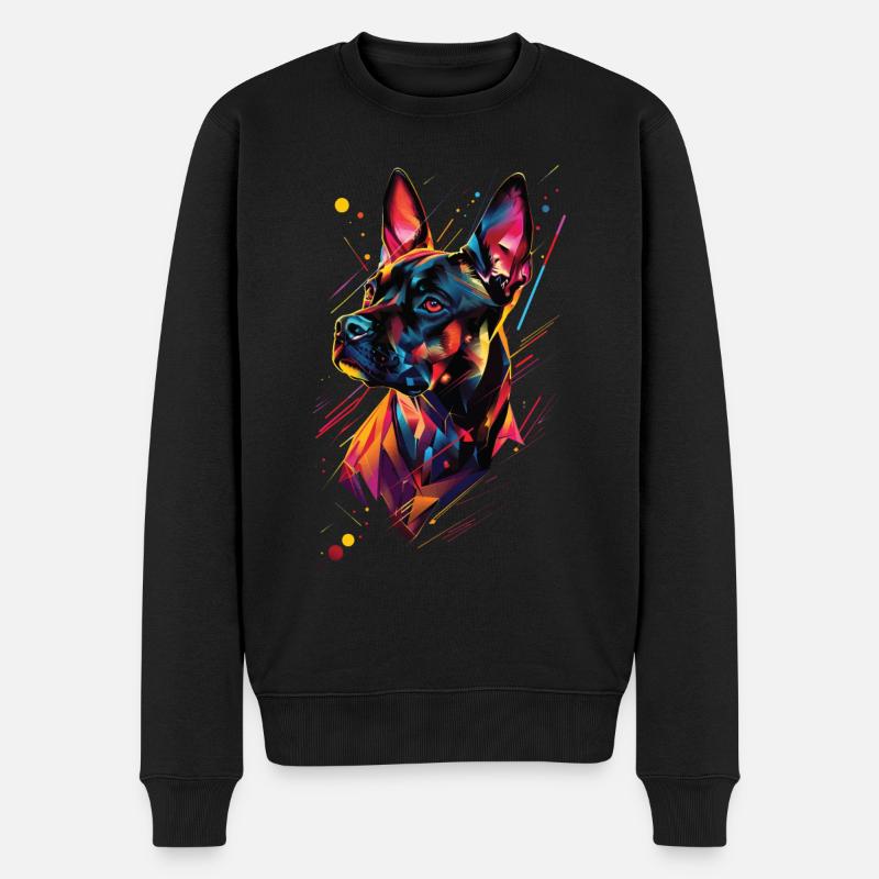 Hund - Männer Premium Bio Pullover - Schwarz