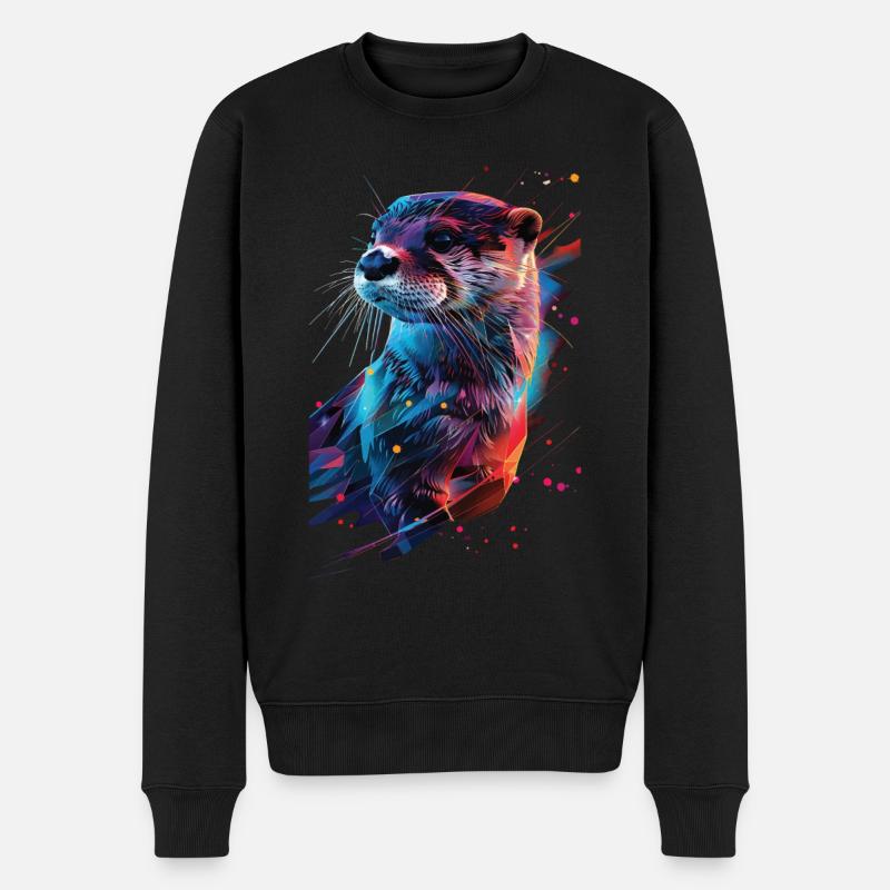 Otter - Männer Premium Bio Pullover - Schwarz