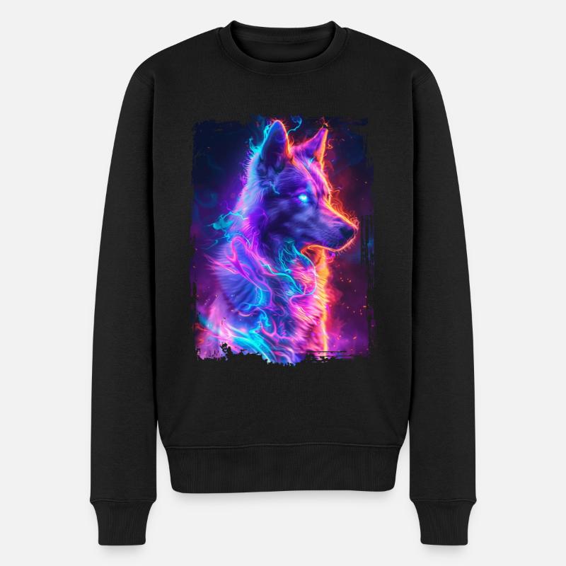 Hund - Männer Premium Bio Pullover - Schwarz