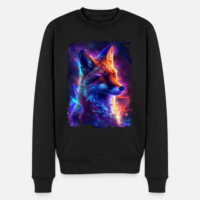 Fuchs - Männer Premium Bio Pullover - Schwarz