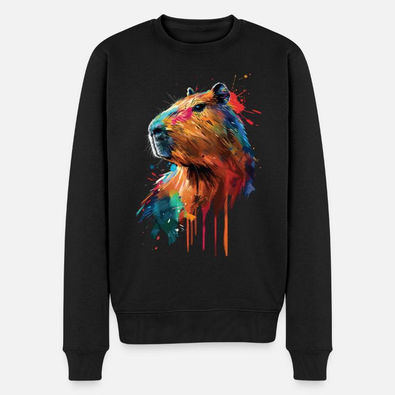Wasserschwein - Männer Premium Bio Pullover - Schwarz
