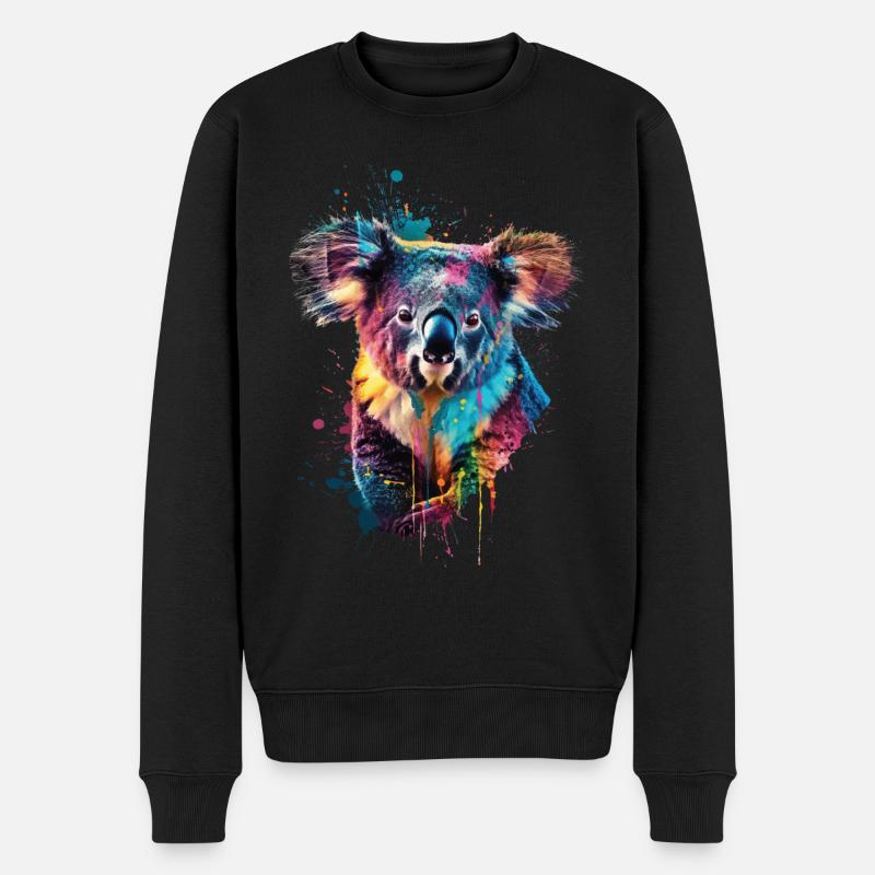 Koala - Männer Premium Bio Pullover - Schwarz