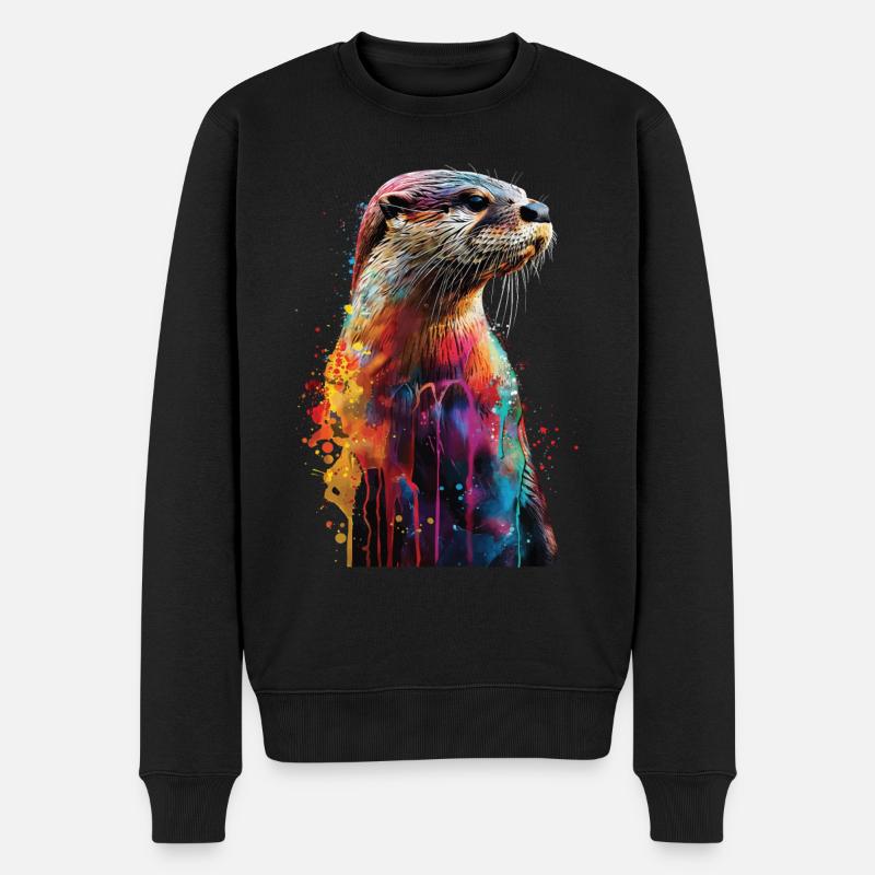 Otter - Männer Premium Bio Pullover - Schwarz