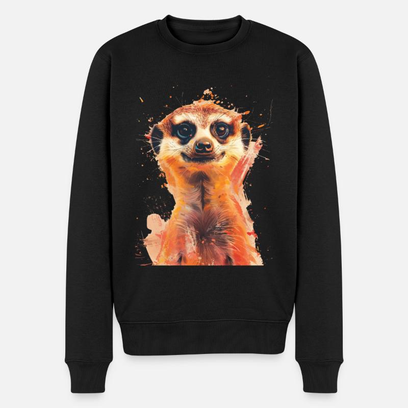 Erdmännchen - Männer Premium Bio Pullover - Schwarz