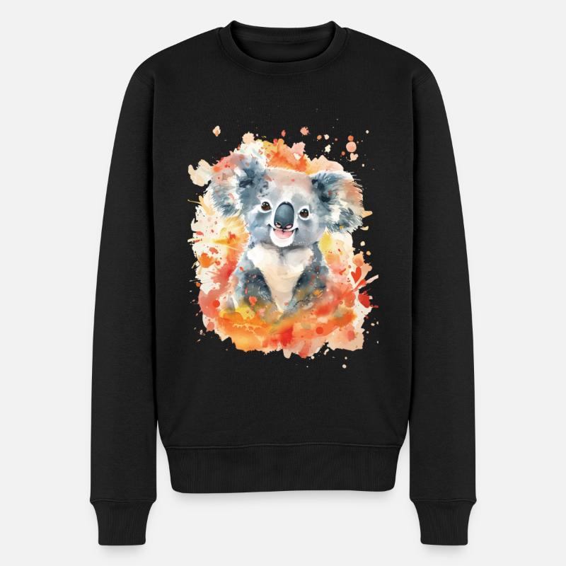 Koala - Men's Premium Organic Jumper - black