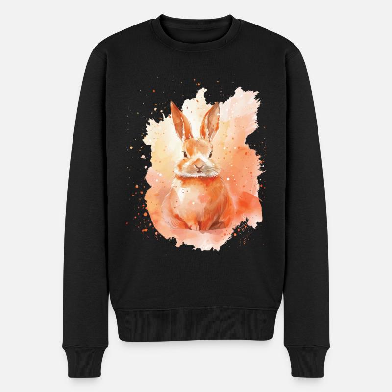 Kaninchen - Männer Premium Bio Pullover - Schwarz
