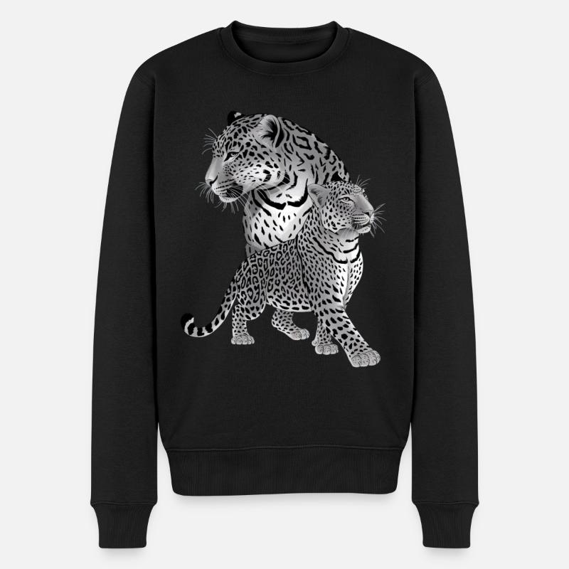 Leopard - Männer Premium Bio Pullover - Schwarz