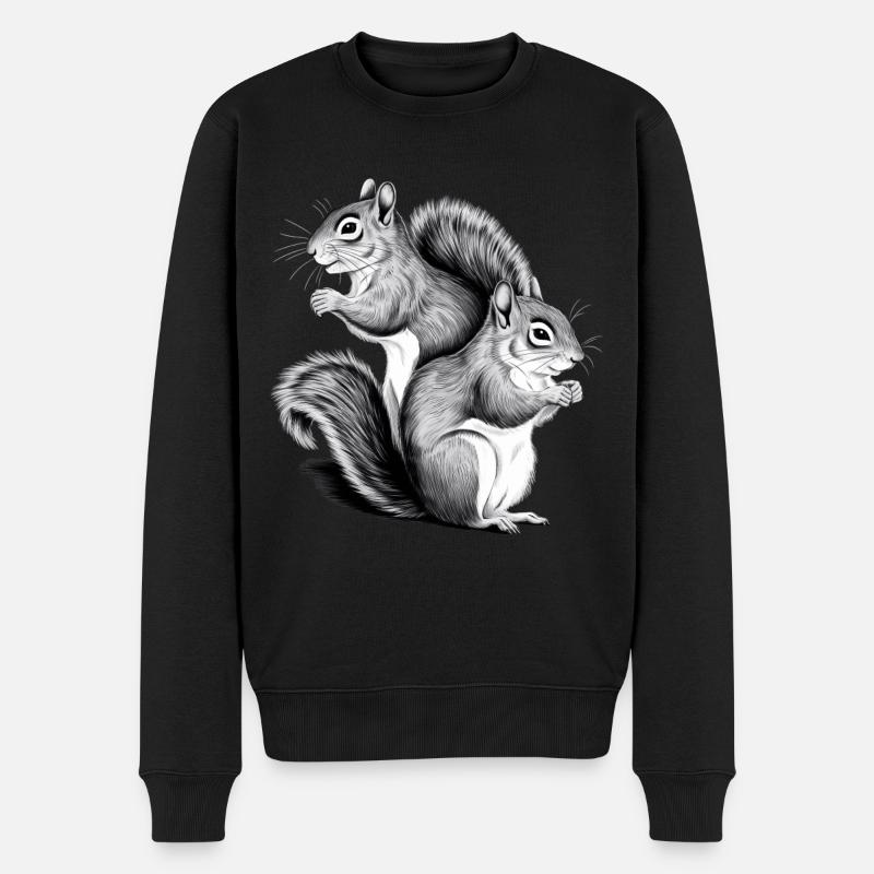 Eichhörnchen - Männer Premium Bio Pullover - Schwarz
