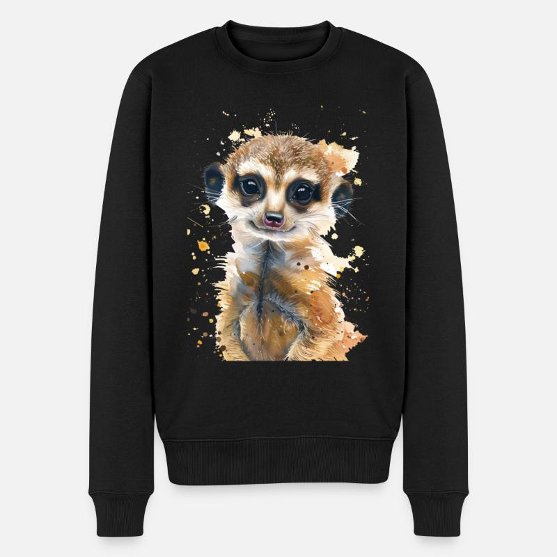 Erdmännchen - Männer Premium Bio Pullover - Schwarz