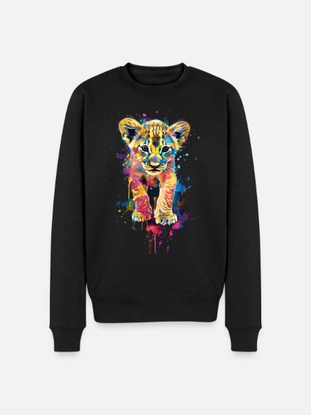 Lion - Men's Premium Organic Jumper - black