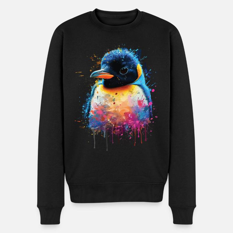 Pinguin - Männer Premium Bio Pullover - Schwarz