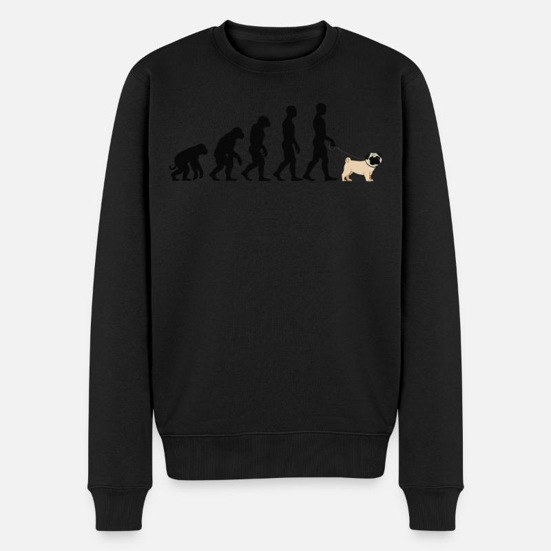 Mops - Männer Premium Bio Pullover - Schwarz