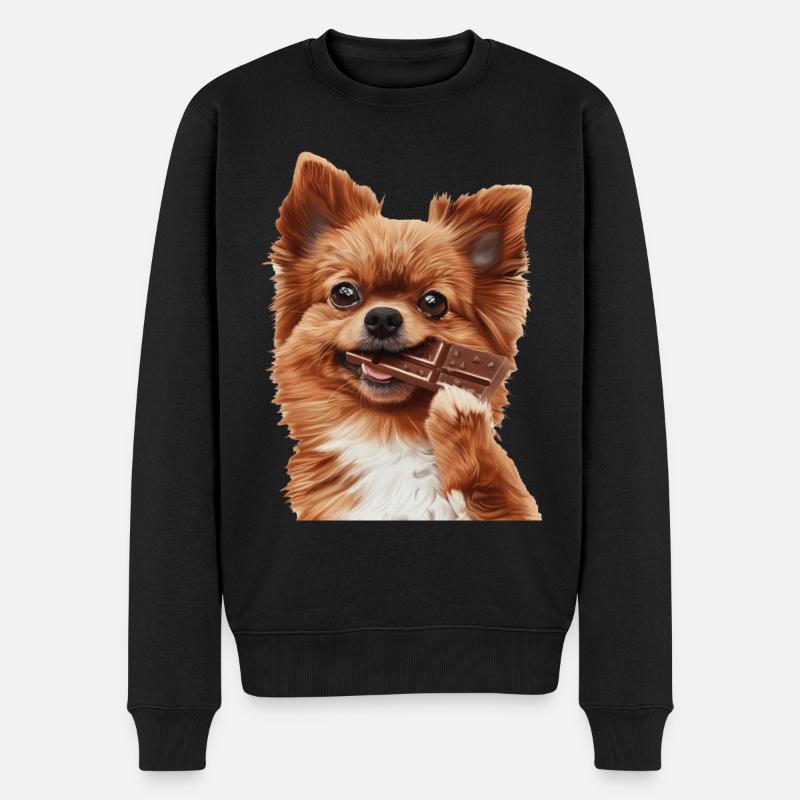 Hund - Männer Premium Bio Pullover - Schwarz