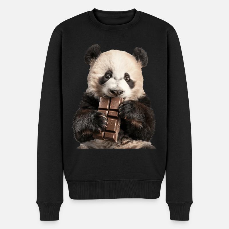 Panda - Økologisk premium-sweatshirt til mænd - sort