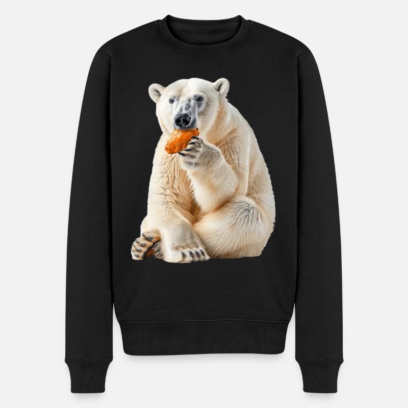 Eisbär - Männer Premium Bio Pullover - Schwarz