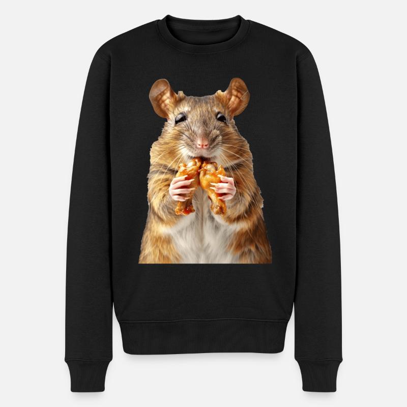 Ratte - Männer Premium Bio Pullover - Schwarz