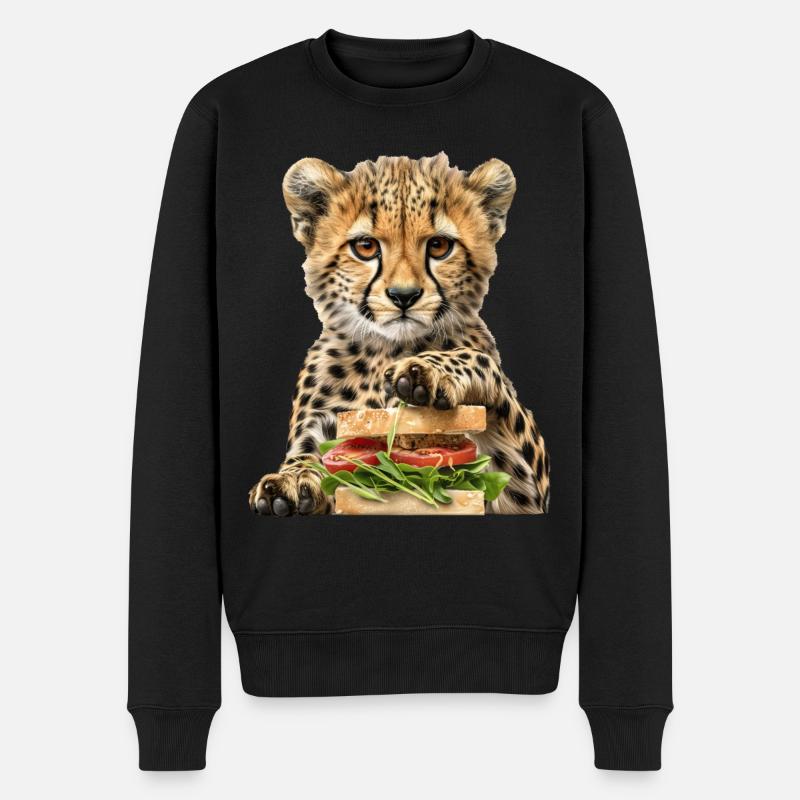 Gepard - Männer Premium Bio Pullover - Schwarz
