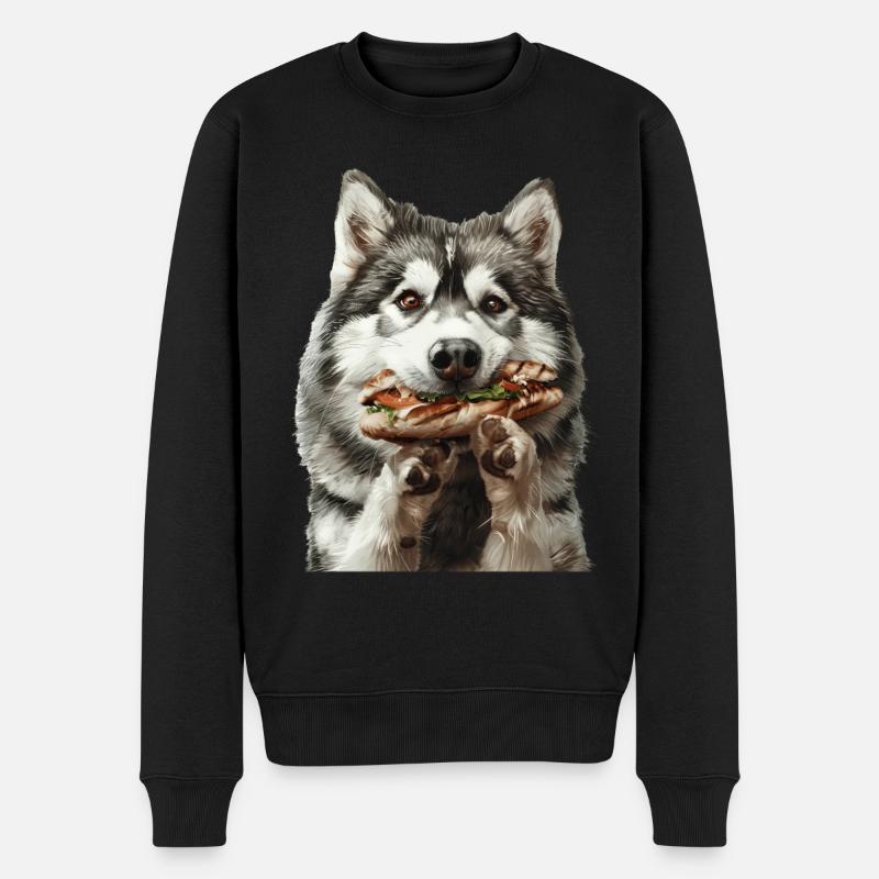 Chien husky - Pull Premium bio Homme - noir