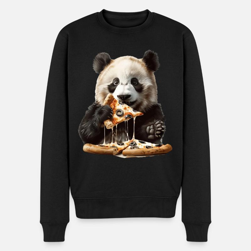 Panda - Männer Premium Bio Pullover - Schwarz