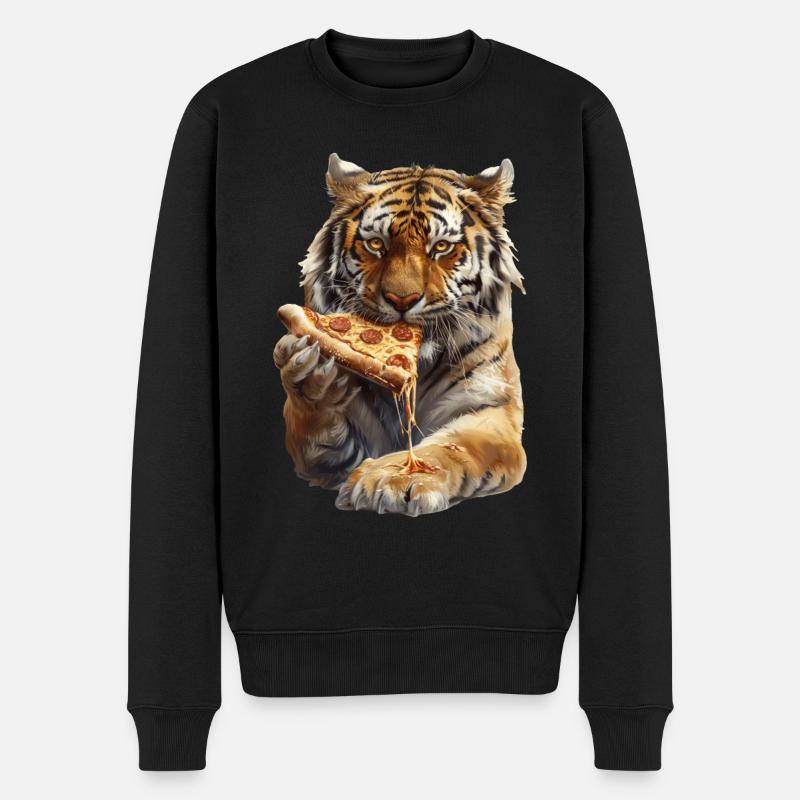 Tiger - Männer Premium Bio Pullover - Schwarz
