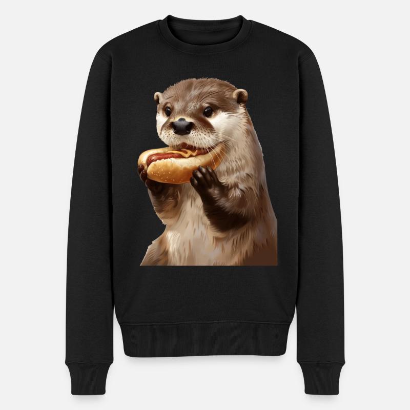 Otter - Männer Premium Bio Pullover - Schwarz