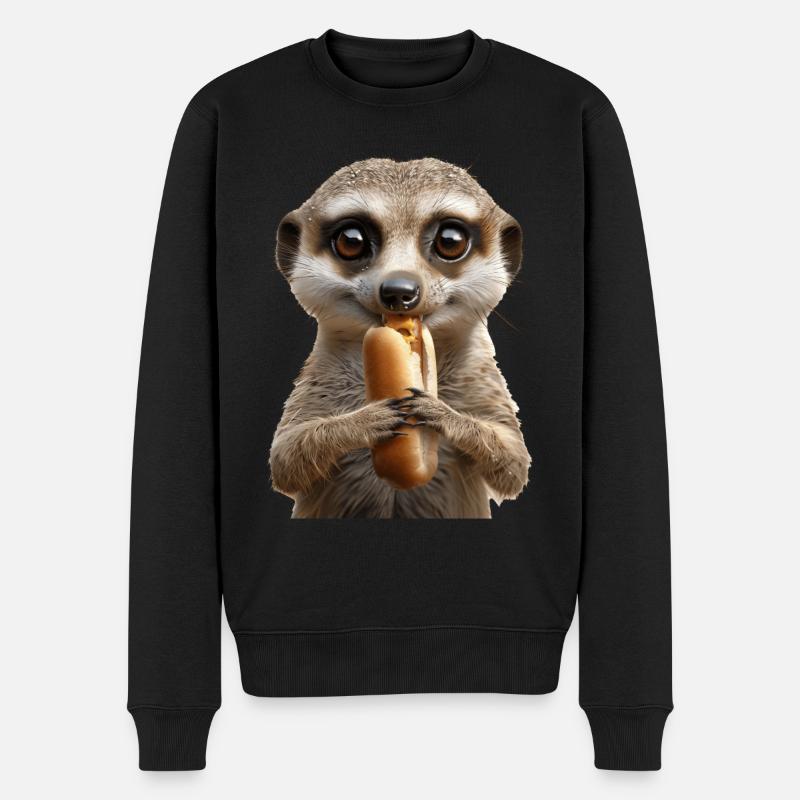 Erdmännchen - Männer Premium Bio Pullover - Schwarz
