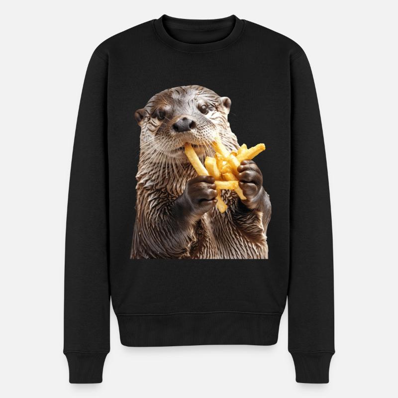 Otter - Männer Premium Bio Pullover - Schwarz
