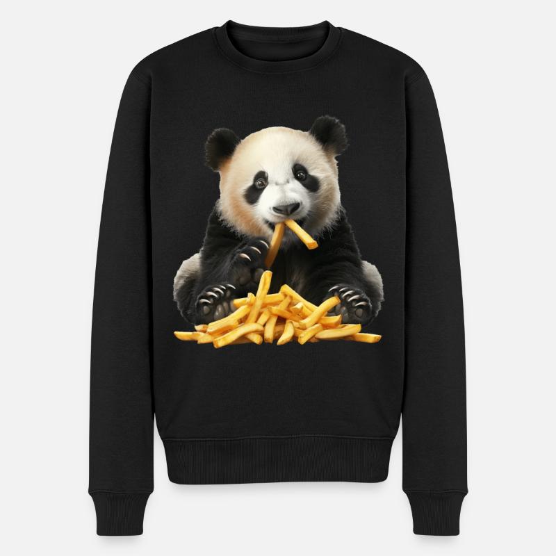 Panda - Männer Premium Bio Pullover - Schwarz