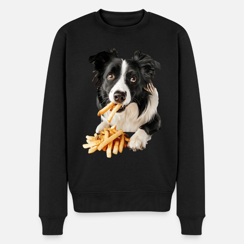Border Collie - Pull Premium bio Homme - noir