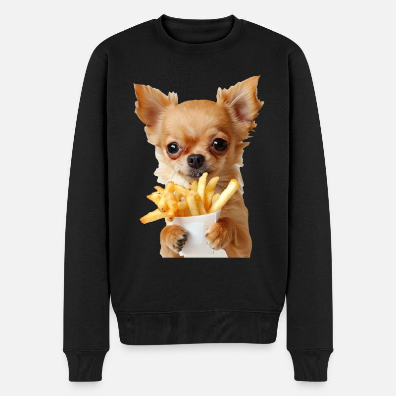 Chihuahua - Männer Premium Bio Pullover - Schwarz