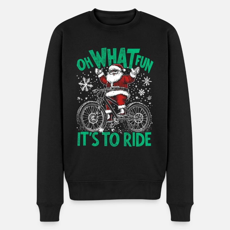 WEIHNACHTSMANN HARDTAIL MOUNTAINBIKE WEIHNACHTS - Männer Premium Bio Pullover - Schwarz